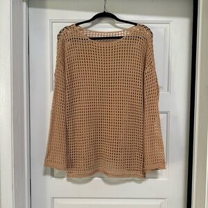 SHEIN Tan Knit Swim Coverup